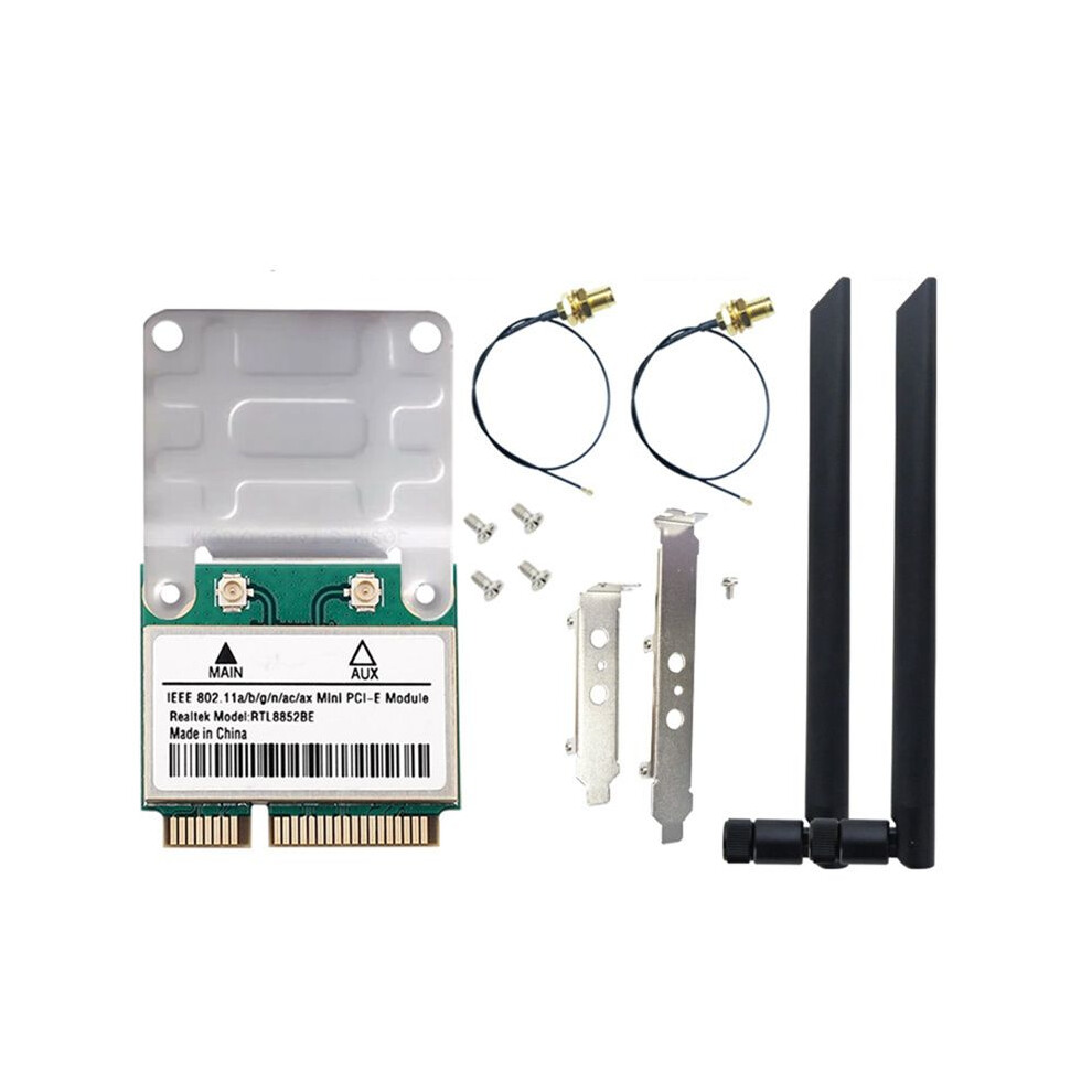 Photos - Other for Computer RTL8852BE WiFi 6 Network Card with 8DBI Antennas BT 5.2 PCI-E Dual Band 2.4G/5GHz 1800Mbps Adapter for Win 10 11