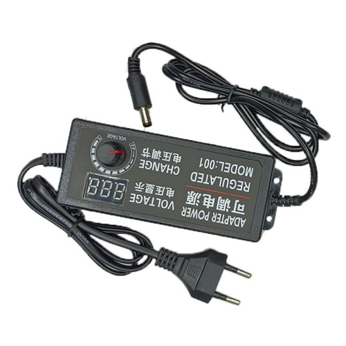 3-24V 3A Power Supply Adjustable Universal Switching Adapter,Variable Power Supply Converter with LED Voltage Display EU