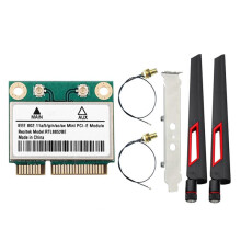 RTL8852BE WiFi 6 Network Card with 10DBI Antennas 1800M Dual Band 2.4G/5GHz BT 5.2  PCI-E Interface for Win 10 11