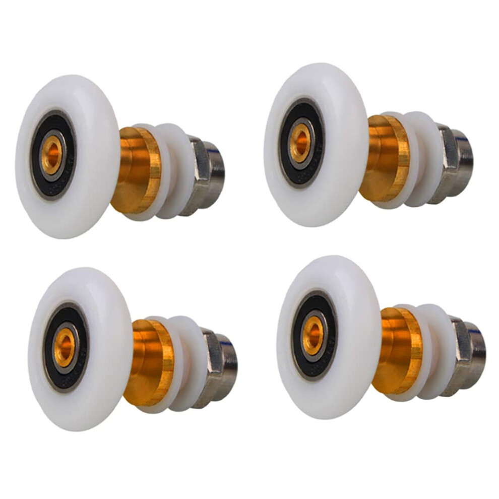 4 Pack Shower Door Roller Runners Diameter 27Mm For Bathroom Glass Sliding Door Bearing Rollers Glass Door Rollers Replacement 724751174925