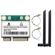 RTL8852BE WiFi 6 Network Card with 8DBI Antennas AX1800 BT 5.2 PCI-E Dual Band 2.4G/5GHz Adapter for Win 10/11