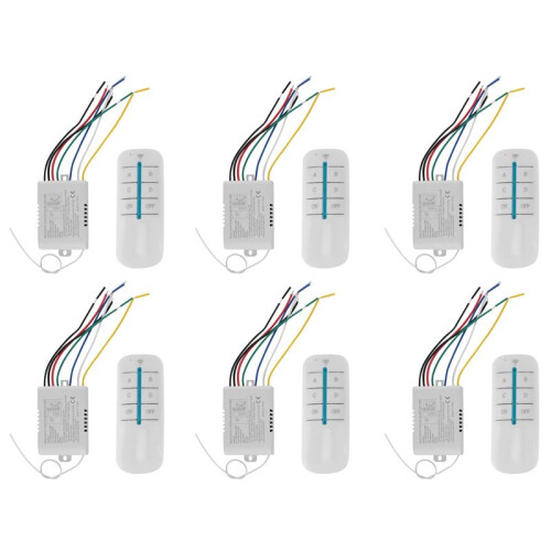 6X 4-Wege-Licht-Lampe Digital Wireless Remote Control   / OFF 220V