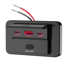 NIEUWE 12-24V PD Type-C USB-Poorten QC3.0 en PD3.0 met Schakelaar Snel Opladen USB-Voedingspaneel voor Auto, Vrachtwagen, , Rood