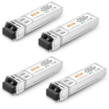 [4 Pack 10GBase-SR SFP+ Transceiver, 10G 850nm LC Multi Mode Module, up to 300M Compatible with Cisco SFP-10G-SR, Meraki, Ubiquiti UF-MM-10G, Mikrotik