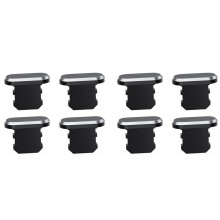 8 Stück Anti Stecker Laden Anschluss Stopper Kappe Weiches Gehäuse Slim Hülle Abdeckung für für 13/12/11-Schwarz