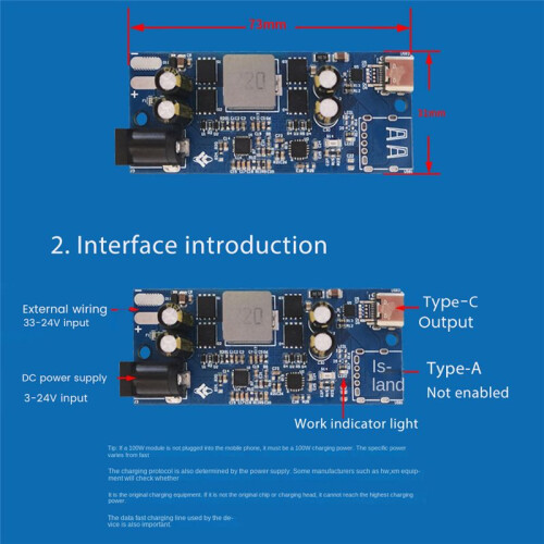 Full Protocol Fast Charging Module SW2303 PL5501 Type-C 100W Buck-Boost Multifunction PD QC Fast Charging Module 2