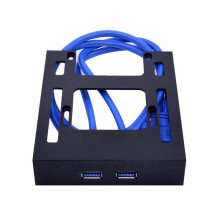 2X 2 USB 3.0 Front Panel Floppy Disk Bay 20 Pin USB3.0 Hub Expansion Cable Adapter Plastic Bracket for PC Desktop
