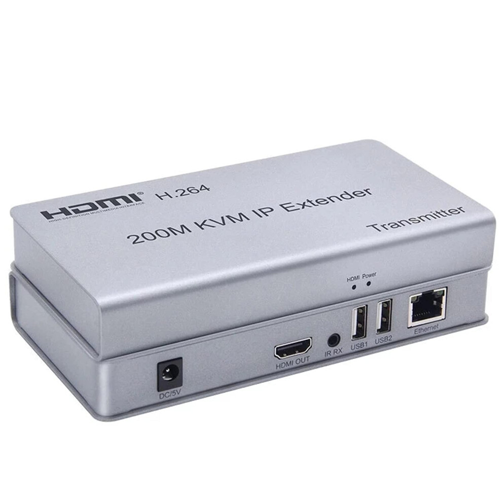 200M Hdmi Kvm Ip Extender, Over Ip Rj45 Ethernet Cat6 6A Transmitter Receiver 1 Tx To 20 Rx And Cascade Connection Usb Keyboard Mouse Over Utp/Stp 710702397123