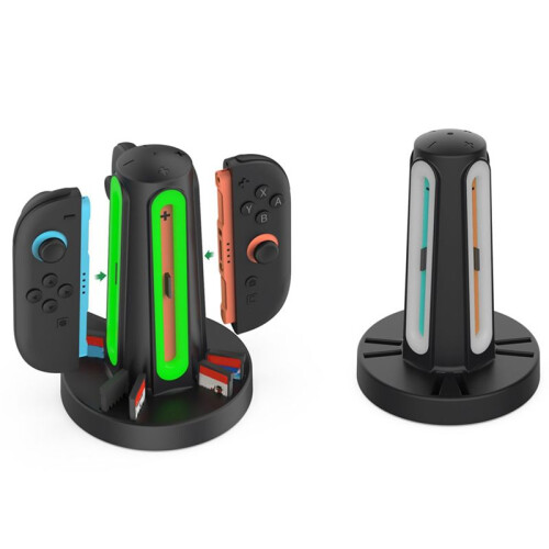 4in1 Charging Dock for  2 Controller Charging Station Card Storage Base with 360 LED Indicators   2 2