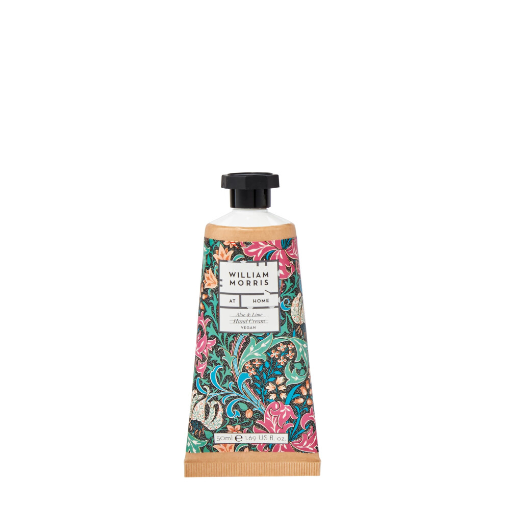 William Morris At Home Cream/Golden Hand 50Ml, Enriched With Shea Butter, Floral Fragrance With Cedarwood, Pocket And Travel Size, Vegan And Cruelty Friendly, Aloe And Lime