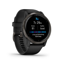 Venu 2 GPS Smart Watch with All Day Health Monitoring, Slate Bezel with Black Case and Silicone Strap (Renewed)