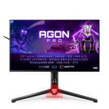 AGON AG274QS - 27 Inch QHD Gaming Monitor, 300Hz, IPS, 1ms GTG, HDR 400, FreeSync premium, Height Adjust , USB HUB, Speakers (2560x1440 @ 300Hz, 350cd