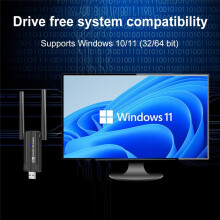 WiFi 6E AX5400 USB Adapter Wireless WiFi Card Tri-Band 2.4G/5G/6GHz 5400Mbps USB WiFi6E Adapter for Win10&Win11