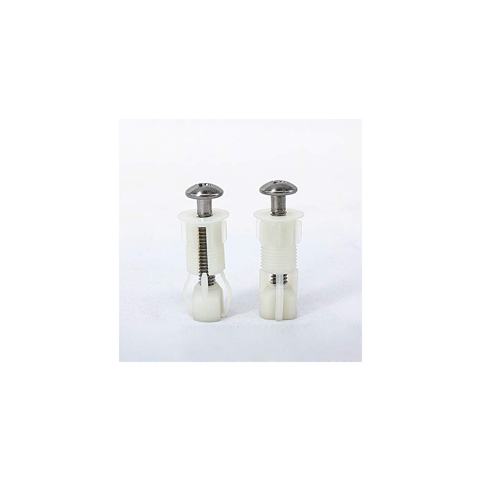 Soft Close Toilet Seat Fittings And Fixtures Toilet Lid Top Fixing Hinges Screws Expanding Nylon Nuts Wc Hinge Blind Hole Fittings White 2 Pcs 5057360124049