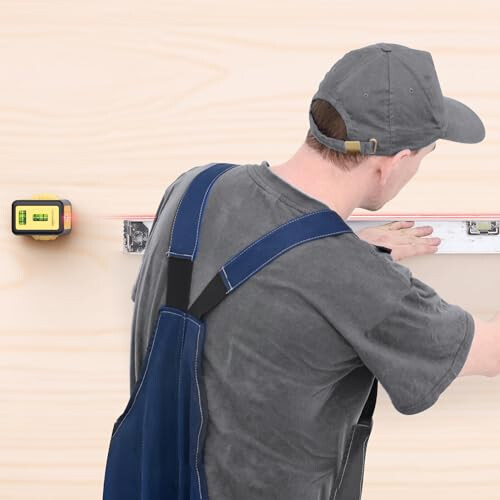 360 Degree Rotating Non-Adjustable Laser Class II Level with 2 Extra-Large Backlit Bubble Vials, Fixed Vertical Line, 16 ft / 192 in, Yellow/Black 1