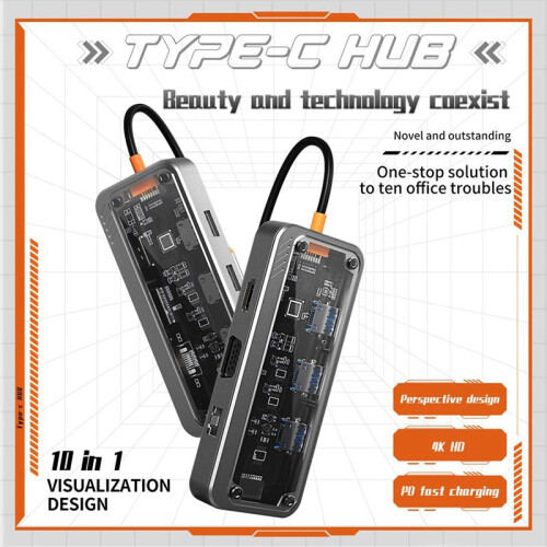 10-in-1 USB Type-C Docking Station Multi-Function Fast Charging Station Gigabit Docking Station 2