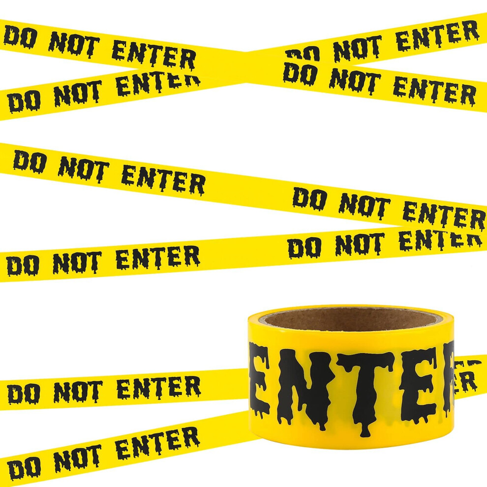 Halloween Caution Tapes,Halloween Decorations Hazard Warning Barrier Tape Halloween Zombie Caution Tape,Halloween Props Fright Tape Bundle For Zombie 774980340912