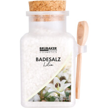 Bath Salts 400 g - Lily Scent - Bath Additive with Natural Extracts - Wellness Bath for Relaxation, Recreation and Body Care with Practical Wooden