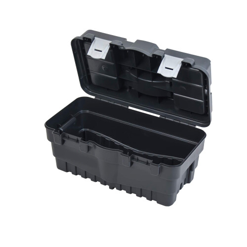Large Plastic Black Toolbox Chest Professional Lid Storage Compartment Tools (500) 2