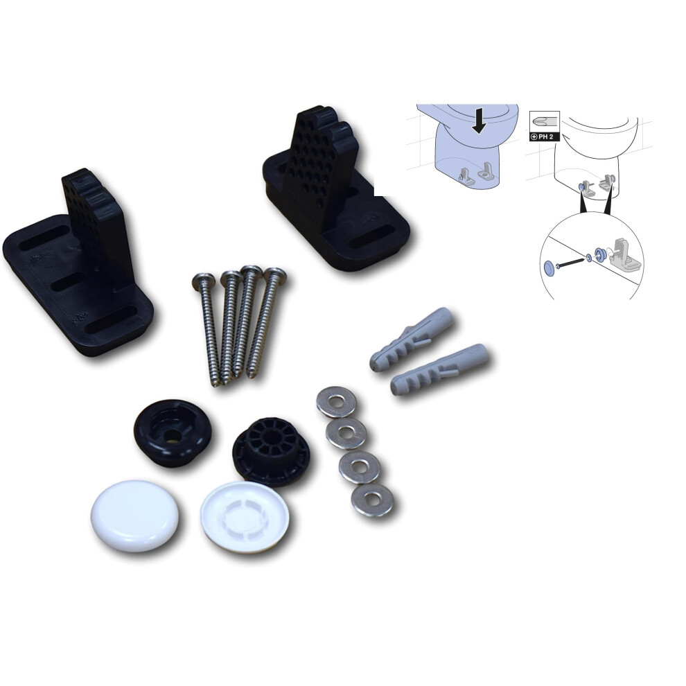 Geberit Angled Floor To Wc Toilet Pan Bidet Or Semi Pedestal Fixing Kit Bracket & Bolts 9145250582546
