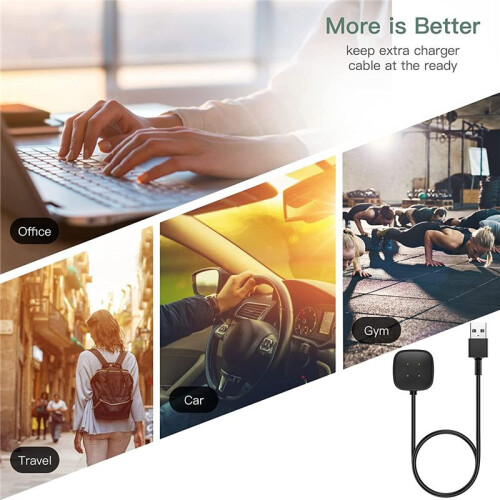 2PCS Replacement Charger for -Versa-4-Sense-2-Versa-3-Sense Cable USB Cable Cord Fast Charging Smartwatch 2