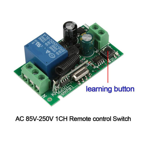 2X Universal 433 MHz AC 220V 1 Channel Remote Control   Wireless Relay Receiver Module 2