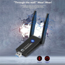 Adaptador WiFi USB 3.0 de 1300 Mbps, Dongle USB Inalámbrico de Doble Banda de 2,4 GHz y 5 GHz con Antenas Duales para Windows 10/11