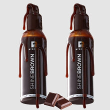 2 TUBS BYROKKO Original SHINE BROWN Chocolate Tanning Oil x 145ml EACH, Super effective in tanning beds and Outdoor Sun