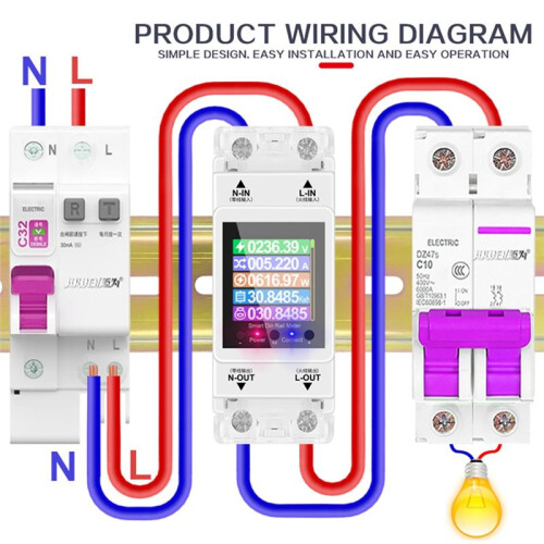 AT2PW 100A Tuya WIFI Din Rail  Meter   Remote Control AC 220V Digital Volt Kwh Frequency Factor Meter 2