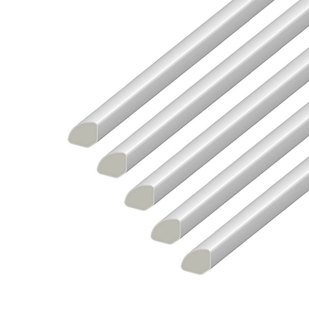 Upvc Plastic Quadrant Trim 13Mm - Window/Tile Beading - Plastic Finishing Trim - 5 Pack Of 2 Metre Lengths (White) 7427000342641