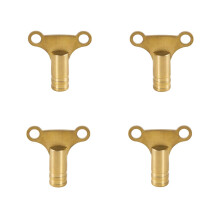 Solid Brass Radiator Bleed Key Hardware Easy Grip Clock Type Pack of 4