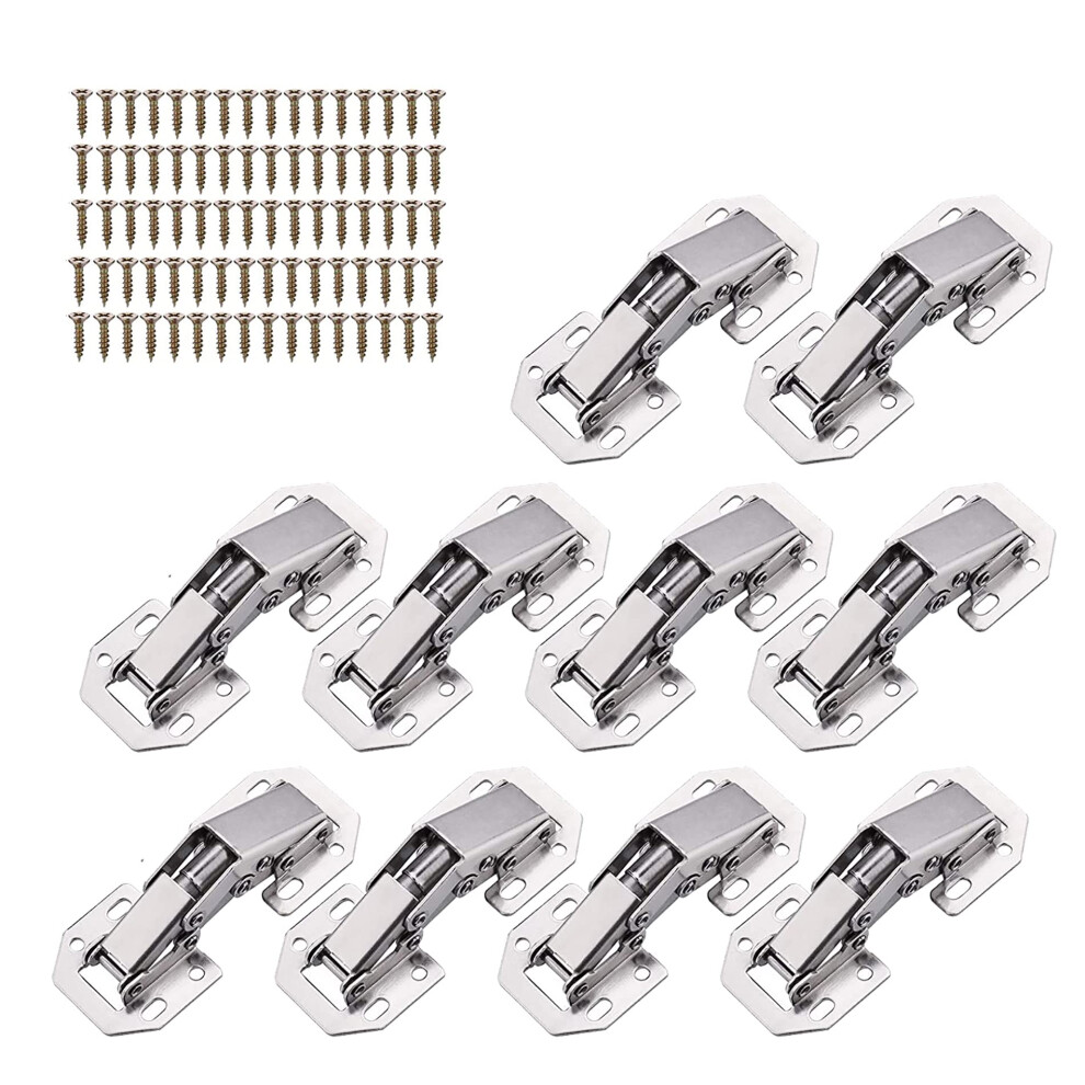 10 Pack Cabinet Hinges With 80 Pack Screws Kitchen Cupboard Hinges Full Overlay Mute Hydraulic Soft Close Hinges For Kitchen Cupboard Bedroom Wardrobe 601651806647