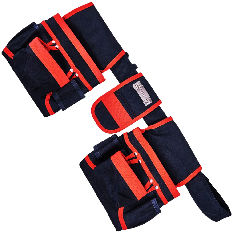 20X Pockets Premium Heavy Duty Double Tool & Nail Pouch Belt | Builders | Construction | Work Bag | Holder | Apron | Diy | Garage | Workshop | 5060931933421