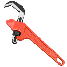 Offset Hex Wrench 300mm (12-Inch), Adjustable Hex Pipe Wrench, Portable Straight Pipe Spanner for Gripping Hexagonal or Square Nuts