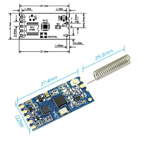 10X HC-12 433Mhz SI4463 Wireless Serial Port Module 1000M Replace  HC12 1