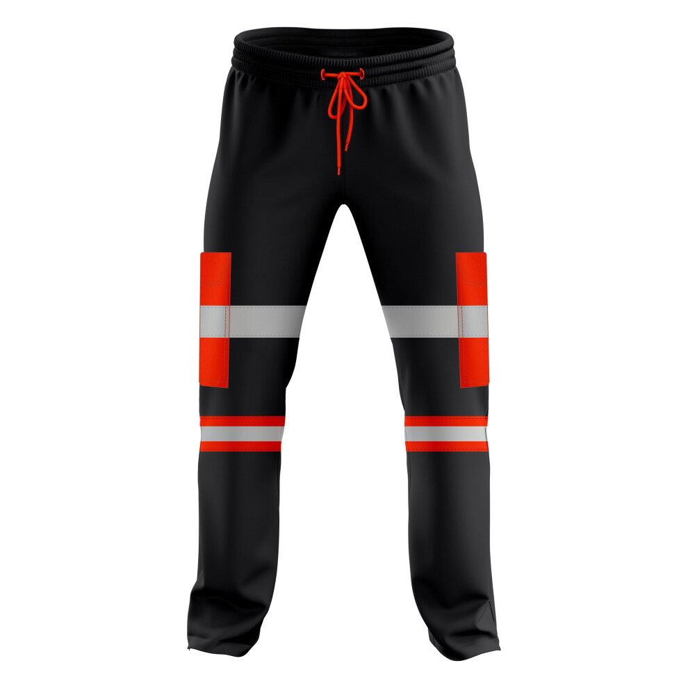 Mens Hi Vis High Visibility Two Tone Jogging Trousers Bottoms Reflective Tape Cuffed Workwear Joggers 5056546698510