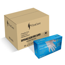 1000 Disposable Vinyl Gloves - Latex Free, Powder Free, Strong and Non-Sterile (Medium)
