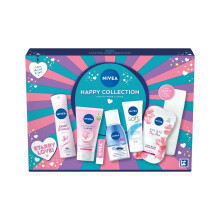 Happy Collection Skincare Gift Set, Women's Gift Set with Anti-Perspirant, Facial Cream, Lip Balm, Eye Make-Up Remover, Moisturiser, Face Mask, Wash