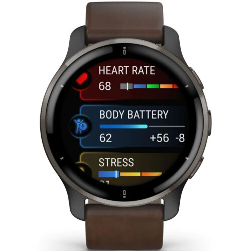 Garmin Venu 2 AMOLED Digital 416 x 416 pixels Touchscreen Black Grey Wi-Fi GPS (satellite) 1