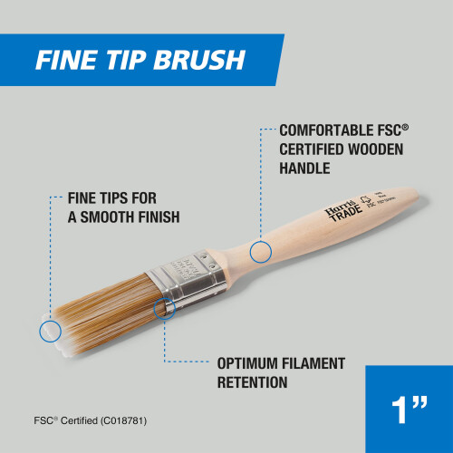 Harris Trade Fine Tip Emulsion & Gloss Paint Brush 1" 2