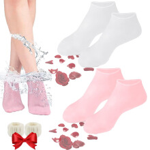 Moisturizing Foot Mask Exfoliating Silicone Socks Beach Protective Socks, Women Foot Spa Pedicure Silicone Socks, Anti Slip Moisturizing Soft Gel