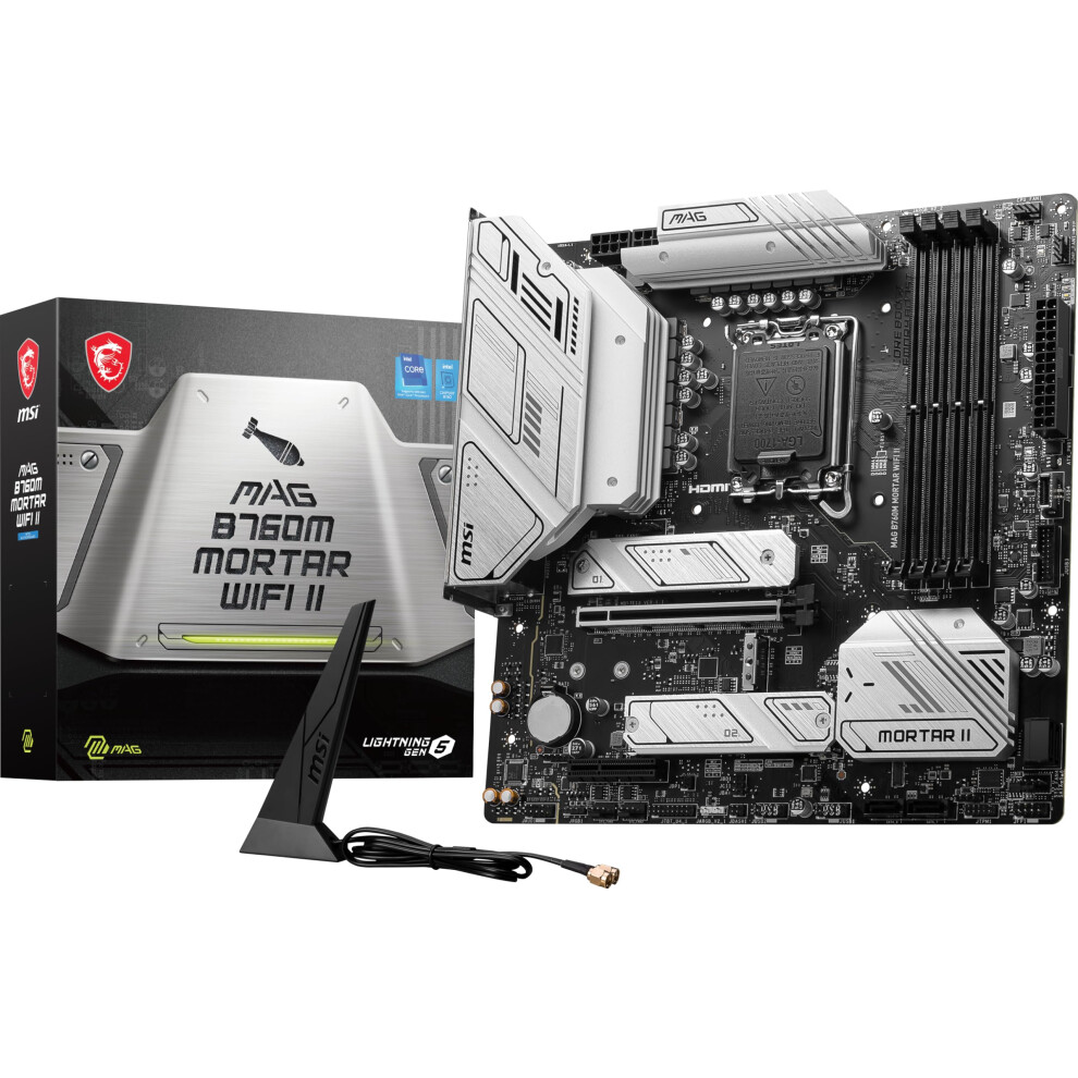 Msi Mag B760m Mortar Wifi Ii Gaming Motherboard (Supports 12Th/13Th/14Th Gen Intel Processors, Lga 1700, Ddr5, Pcie 5.0, M.2, 2.5Gbps Lan, Usb 3.2 Gen2,