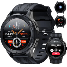 Smart Watch for Men BT10, Smart Watches with Bluetooth Voice Call for Android iOS Phone, 1.43" AMOLED Smartwatch with Heart Rate SpO2 Pressure Sleep