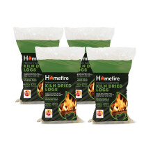 Kiln Dried Hardwood Logs, for Wood Burners, Open Fires, Multi-fuel Stoves (Pack of 4)