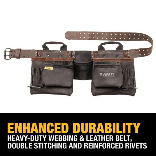 DeWalt Pro 11 Pocket Leather Tool Belt Set 2