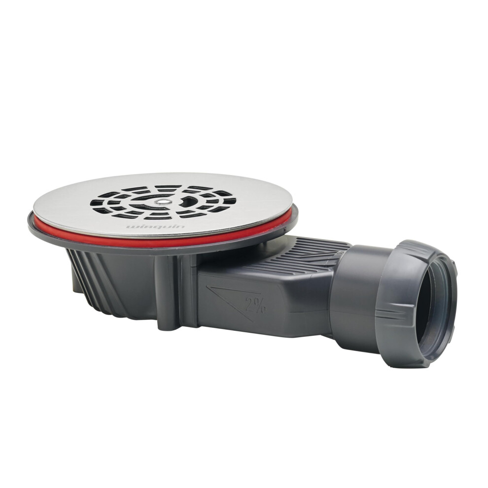 Wirquin SLIM+ Shower Drain Extra-Flat Ø90 mm SMART Membrane Brushed Stainless Steel Flat Grid - Image 2