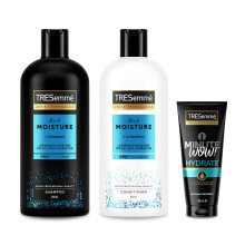 Rich Moisture luxurious moisture 1xShampoo 680 ml + TRESemmé Rich Moisture luxurious moisture 1xConditioner 680 ml & 1xTRESemme 1 Minute WOW Hydrate