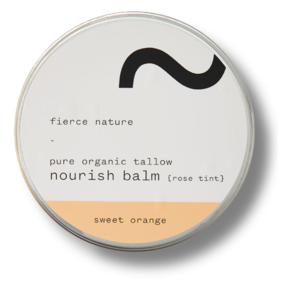 Fierce Nature Orange Pure Nourish Tallow Balm | Organic, Vitamin-Rich Nourishing Body & Face Moisturizer | Natural, Essential Oil Free Skincare | 100G, Sweet (W
