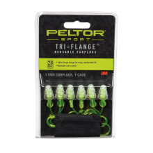 Peltor Sport Tri-Flange Tappi Auricolari Riutilizzabili, 3 Paia, Riduzione Rumore (NRR) 26 dB, Comfort Ottimale