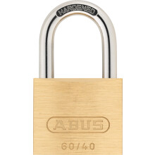 60/40 brass Padlock - 2 keys - hardened steel shackle - ideal for sheds, gym, school, suitcases - weatherproof for outdoor - brass